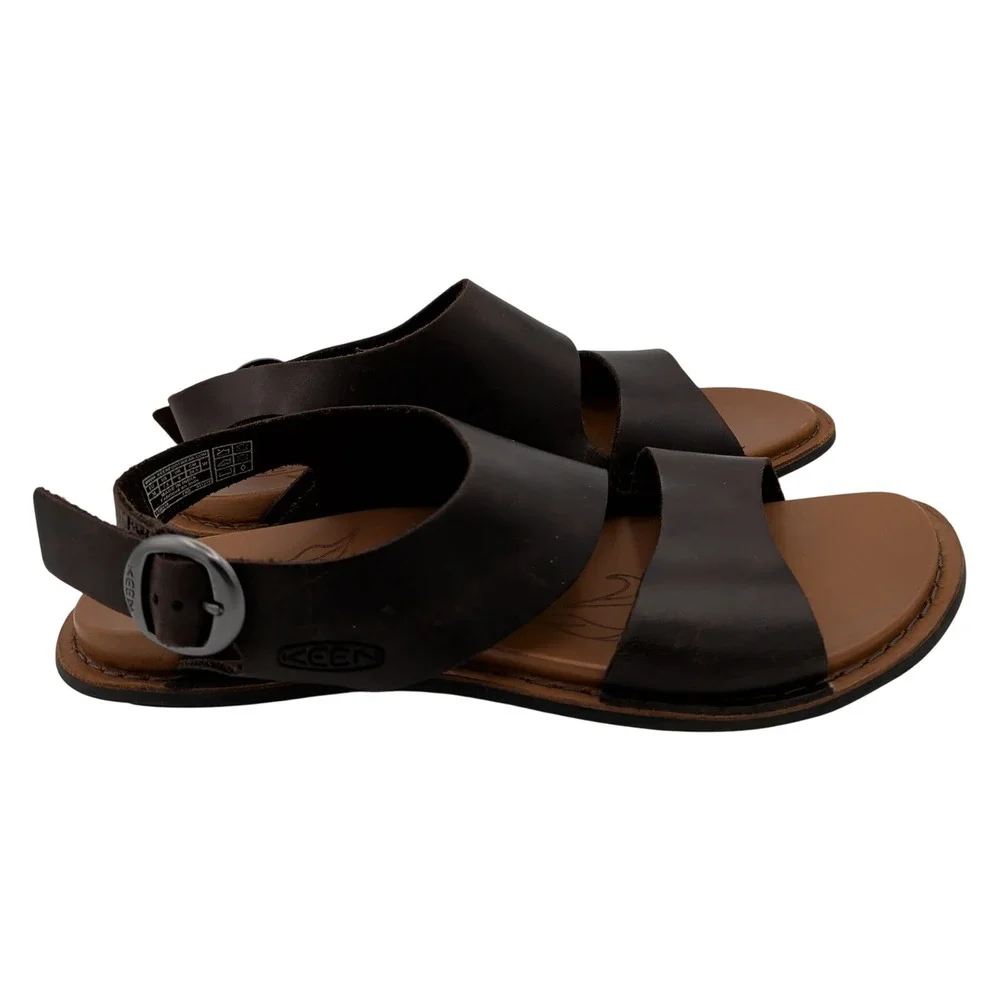 KEEN Sofia 2 Strap Sandal 1020450 Womens Brown Leather Slingback Buckle Size 7.5